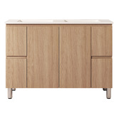 Nueva Bathware Byron 1200mm Light Oak Freestanding Double Vanity with Removable Kickboard