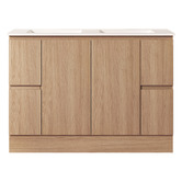 Nueva Bathware Byron 1200mm Light Oak Freestanding Double Vanity with Removable Kickboard
