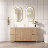 Nueva Bathware Byron 1500mm Light Oak Freestanding Vanity with Removable Kickboard