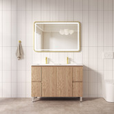 Nueva Bathware Byron 1200mm Light Oak Freestanding Double Vanity with Removable Kickboard