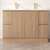 Nueva Bathware Byron 1200mm Light Oak Freestanding Double Vanity with Removable Kickboard