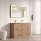 Nueva Bathware Byron 1200mm Light Oak Freestanding Double Vanity with Removable Kickboard