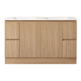 Nueva Bathware Byron 1500mm Light Oak Freestanding Double Vanity with Removable Kickboard