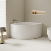 Nueva Bathware Stirling Acrylic Corner Bath with Overflow