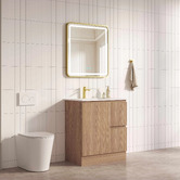 Nueva Bathware Byron 750mm Light Oak Freestanding Vanity with Removable Kickboard