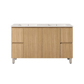 Nueva Bathware Byron 1500mm Light Oak Freestanding Double Vanity with Removable Kickboard