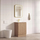 Nueva Bathware Byron 600mm Light Oak Freestanding Vanity with Removable Kickboard