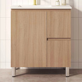 Nueva Bathware Byron 750mm Light Oak Freestanding Vanity with Removable Kickboard
