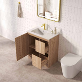 Nueva Bathware Byron 750mm Light Oak Freestanding Vanity with Removable Kickboard