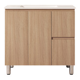 Nueva Bathware Byron 900mm Light Oak Freestanding Vanity with Removable Kickboard