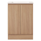 Nueva Bathware Byron 600mm Light Oak Freestanding Vanity with Removable Kickboard