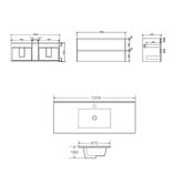 Nueva Bathware Horizon 1200mm Light Oak Wall Hung Vanity
