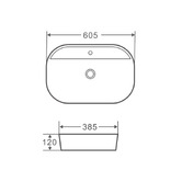 Nueva Bathware Eden 605mm Gloss White Above Counter Basin