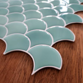 Stick on Tiles Australia Turquoise Fish Scale Stick on Tile (10 Pack)