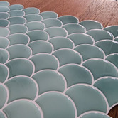 Stick on Tiles Australia Turquoise Fish Scale Stick on Tile (10 Pack)