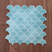 Stick on Tiles Australia Turquoise Fish Scale Stick on Tile (10 Pack)