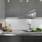 Stick on Tiles Australia White Herringbone Stick-on Tile (10 Pack)