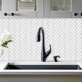 Stick on Tiles Australia White Herringbone Stick-on Tile (10 Pack)