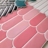 Stick on Tiles Australia Pink Feather Stick on Tile (10 Pack)
