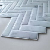 Stick on Tiles Australia Light Grey Herringbone Stick on Tile (10 Pack)