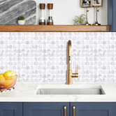 Stick on Tiles Australia White Arch Marble Look Stick on Tile (10 Pack)
