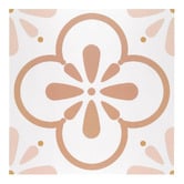Stick on Tiles Australia Pink Flower Encaustic Stick on Tile (10 Pack)