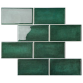 Stick on Tiles Australia Turquoise Green Subway Stick on Tile (10 Pack)