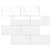 Stick on Tiles Australia Peel &amp; Stick Gloss White Subway Stick on Tile (10 Pack)