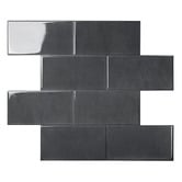 Stick on Tiles Australia Peel &amp; Stick Dark Grey Subway Stick on Tile (10 Pack)