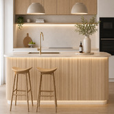 Stick on Tiles Australia Mikos 1200 x 600mm Oak Grain Flexible Demi Round Wall Panels