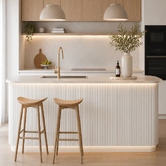 Stick on Tiles Australia Mikos 1200 x 600mm Primed Flexible Demi Round Wall Panels