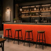 Stick on Tiles Australia Peel &amp; Stick Matte Orange Herringbone Stick on Tile (10 Pack)