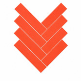 Stick on Tiles Australia Peel &amp; Stick Matte Orange Herringbone Stick on Tile (10 Pack)