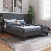 SandStoneSea Oxford Charcoal Bed Frame | Temple & Webster