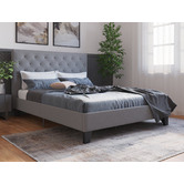 SandStoneSea Oxford Grey Bed Frame | Temple & Webster