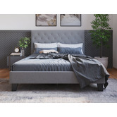 SandStoneSea Oxford Grey Bed Frame | Temple & Webster
