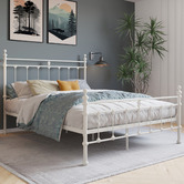 SandStoneSea White Modern Classic Valarie Steel Bed Frame | Temple ...