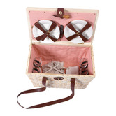 Sunday Homewares 4 Person Barossa Picnic Basket with Peach Lining Set