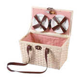 Sunday Homewares 4 Person Barossa Picnic Basket with Peach Lining Set