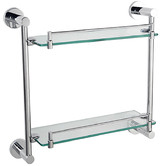 Bianka Loui Stainless Steel &amp; Glass Double Bathroom Shelf