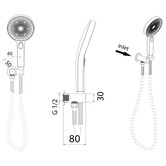Bianka The Gabe 3 Function Hand-held Shower on Bracket