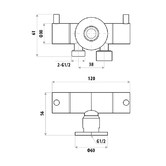 Bianka Leau Brass Dual Control Mini-Cistern T-Adapter