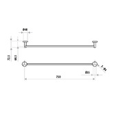 Bianka Elle 750mm Stainless Steel Single Towel Rail
