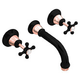 Bianka 3 Piece Noosa Brass Bath Spout &amp; Wall Mixer Set