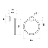 Bianka Elle Stainless Steel Towel Ring