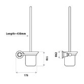 Bianka 2 Piece Noosa Brass Toilet Pan Brush &amp; Stand Set