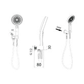 Bianka The Gabe 3 Function Hand-held Shower on Bracket