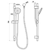 Bianka Loui Gunmetal Round Rail Shower