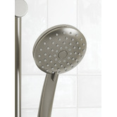Bianka Loui Brushed Nickel Round Rail Shower