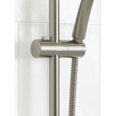 Bianka Loui Brushed Nickel Round Rail Shower